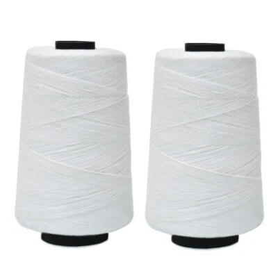Polyester and Cotton Threads for Sewing, Craft, and Embroidery White, 2 Rolls US - Image 1 of 4