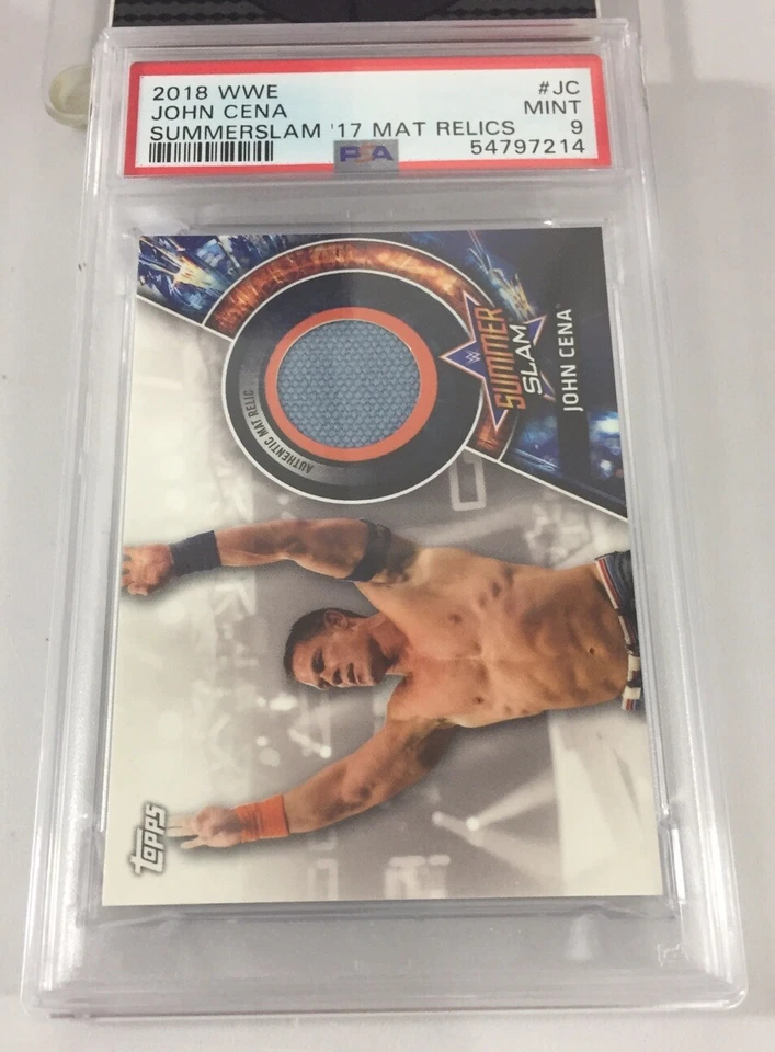 John Cena 2018 Summerslam 17 Mat Relic #jc Psa 9 Pop 1 Sn 182/299 - Image 1 of 4