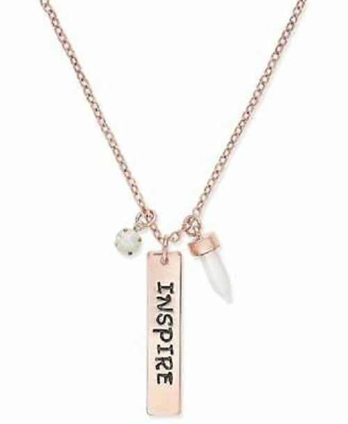 Collar colgante con dije de mensaje de oro rosa inspirado en Macy's Life para mujer $25,00 Foto 1 de 1