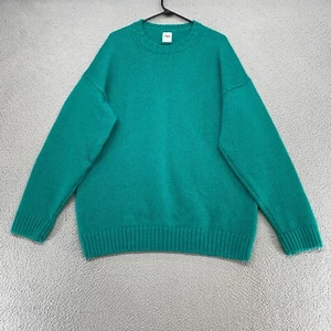 Zara Wool Sweater Mens XL Crew Neck Knit Green Holiday Christmas Pullover - Picture 1 of 12