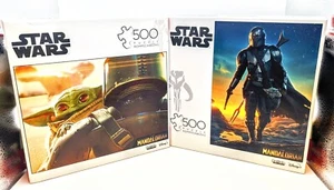 STAR WARS The Mandalorian w/Baby Yoda 500 Pc. 2 Jigsaw Puzzles Buffalo Games NIB - Picture 1 of 6