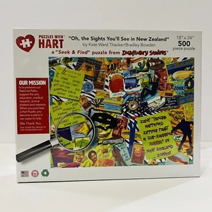 Jigsaw Puzzle 500 pc Oh, the Sights You’ll See in New Zealand Kate Ward Thacker - Picture 1 of 4