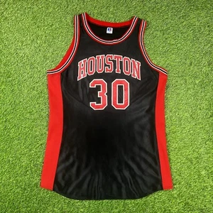 90s Houston Cougars NCAA Russell Athletic Game Worn Basketball Jersey Size 46 - Picture 1 of 9