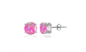 925 Sterling Silver Beautiful Opal Round Stud earrings Set For Women - Picture 1 of 23