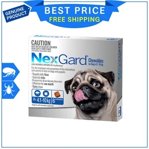 NEXGARD For Dogs 4 to 10 Kg BLUE Pack 6 Chews Flea and Tick treatment NEXGUARD - Picture 1 of 2