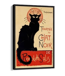 Tourn?e du Chat Noir by Th?ophile -FLOAT EFFECT FRAMED CANVAS WALL ART PRINT - Picture 1 of 8