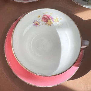 Adderley fine bone china Made In england Pink Cup & sauce - Picture 1 of 5