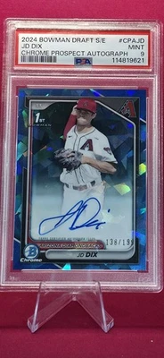 2024 Bowman Chrome Draft Sapphire Prospects Autograph JD Dix BDC-35 (RC)  PSA 9 - Image 1 of 2