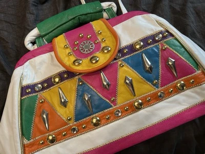 Vintage 90s Colorful & Gold Crossbody Purse - Image 1 of 4
