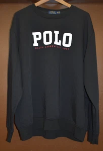 Polo Ralph Lauren Est. Vintage Felpa nera 1967 ~ XXL - Foto 1 di 5
