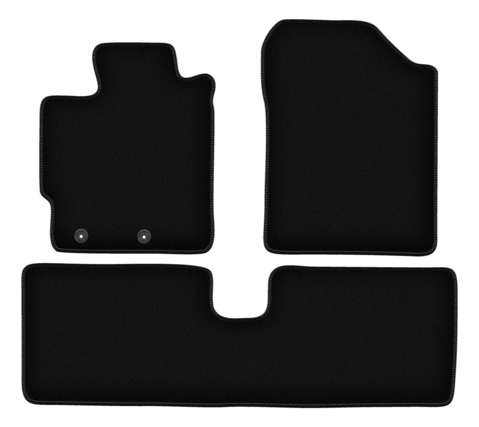 Tapis de sol en velours noir pour Toyota Yaris III année 2011-2019 set 3 pièces - Photo 1/4