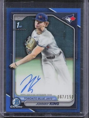 2024 Bowman Draft #CPA-JKI Johnny King 1st Chrome Blue Refractor Auto #/150 - Image 1 of 2