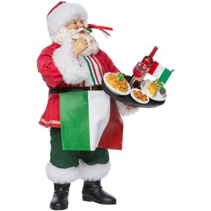 Italienische Weihnachtsfigur Santa Mangia Mangia Eat Eat Fabriche Musical - Bild 1 von 9