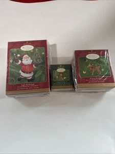 Hallmark Weihnachtsschmuck Collector's Club 2000 3er Set Weihnachtsmann Hirsch Maus Neu - Bild 1 von 14