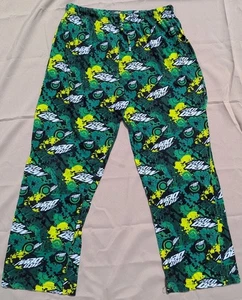 Mountain Dew All Over Print Green Pajama Lounge Pants PepsiCo 2014 - Picture 1 of 6