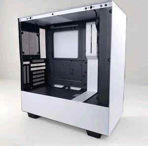 NO GLASS - NZXT CA-H510i-W1 Compact ATX Mid-Tower Gaming Case - Matte White USED - Picture 1 of 10