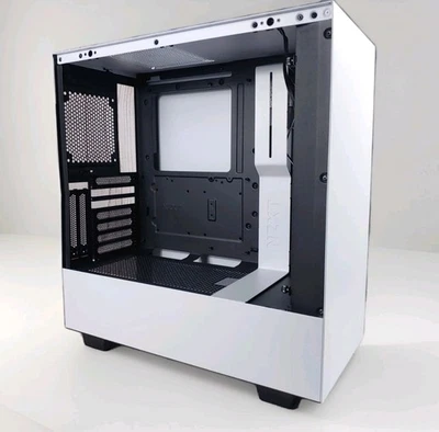 NO GLASS - NZXT CA-H510i-W1 Compact ATX Mid-Tower Gaming Case - Matte White USED - Image 1 of 4