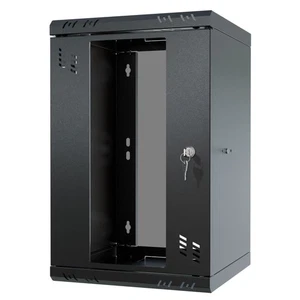 S-RC10-9U-300GB Rack Cabinet 10" 9U, 300mm, Glass Door, Black - Afbeelding 1 van 8