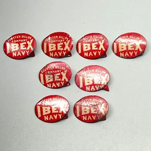 8er Set antike Steinbock Marine Tabakanhänger Scotten Dillon Co. rot & weiß Zinn Litho - Bild 1 von 15