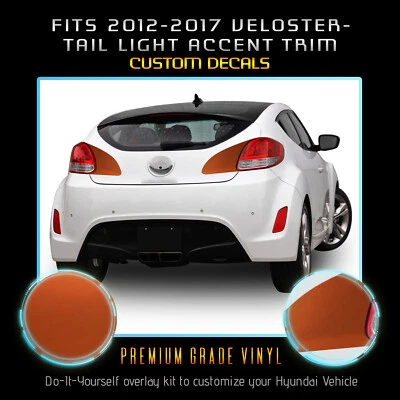 For 2012-2017 Hyundai Veloster Tail Light Trim Overlay Decals Satin Matte Chrome - Image 1 of 4