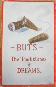 Zigarrenkippen Hintern, Die Grabsteine der Träume 1915 Postkarte, Rauchen - Bild 1 von 1