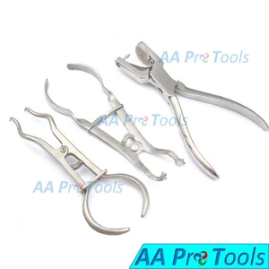 3 Pcs Set of Rubber Dam Pliers Dental Orthodontic Surgical Instruments - Picture 1 of 3