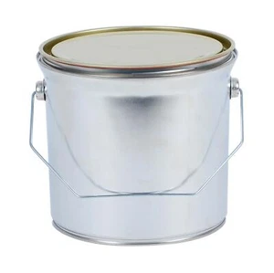 Leerer Blecheimer verzinkt mit Henkel inkl. Deckel 3,0 L | Eimer Metall verschli - Bild 1 von 4