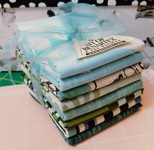 BENARTEX Brown Blue Fabrics ~ 8 - FAT Eighths ~ 1 Yard Total ~ 9 x 22 Each ~ #2 - Picture 1 of 3