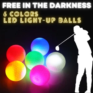 6-24PCS Golf Balls Glow In The Dark Night LED Light Up Luminous Night Golf Gift - Picture 1 of 16