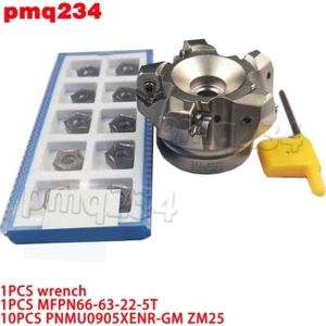1PCS MFPN66-63-22-5T milling cutter tool + 10pcs PNMU0905XENR-GM ZM25 inserts - Picture 1 of 7