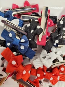 20 pcs red pink white black small girl hair clip pin bow Barrettes  Blue dog - Picture 1 of 5