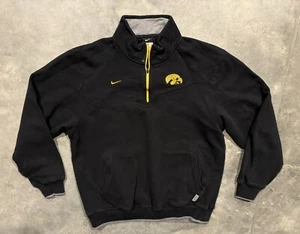 Iowa Hawkeyes 1/4 Zip Mens Large Black Pullover Nike Authentic Sweatshirt - Picture 1 of 5