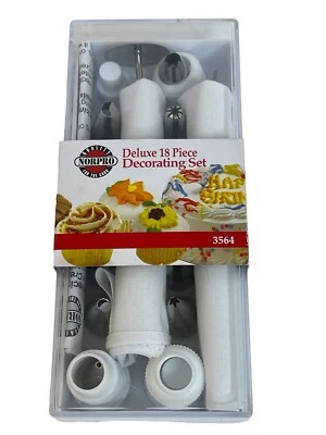 Juego de decoración de pasteles para hornear NORPRO Deluxe de 18 piezas nuevo sin etiquetas Foto 1 de 4