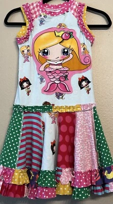 Mermaid Princess Disney twirl Dress Bits N Pieces By Kristen size 8/10 - Image 1 of 4