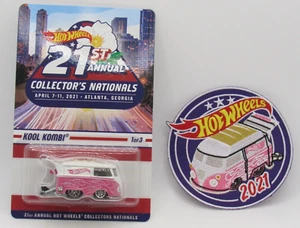 Autobús VW Volkswagen ROSA Hot Wheels 21st Nationals/Convention Kool Kombi con parche - Imagen 1 de 3