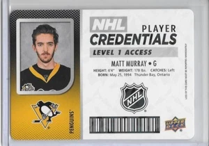 MATT MURRAY 17-18 UD MVP PLAYER CREDENTIALS LEVEL 1 SP INSERT/OTTAWA SENATORS - Picture 1 of 2