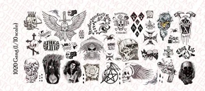 Custom Tattoos für Actionfiguren im Maßstab 1:10: Gang - Wasserrutschen-Aufkleber - Bild 1 von 5