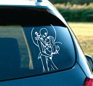 Jack and Sally Skellington in love nightmare before christmas car decal 6" White - Picture 1 of 1