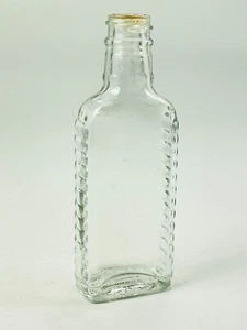 Vintage Clear Glass Bottle Ribbed Edge Rectangle Medicine Tincture 2oz X4 - Picture 1 of 10