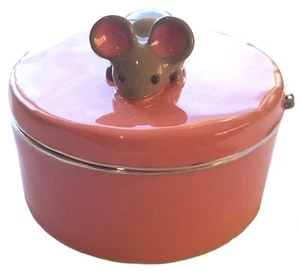 6,5 cm SCHMUCKKÄSTCHEN Metall MAUS rosa grau Emaille BOMBAY ENTE Kind Baby GESCHENK - Bild 1 von 10