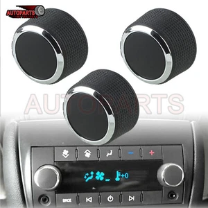 3 Rear Control Knobs Audio Radio For Chevy Avalanche Silverado Suburban Tahoe - Picture 1 of 11