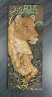 Ruane Manning, 3D Relief, Lioness and Cub, Resin Wall Art *READ*