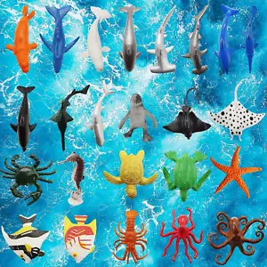 24 Pieces Sea Animals Toys Set, Ocean Sea Animals Figures Plastic Sea Creatures - Picture 1 of 12