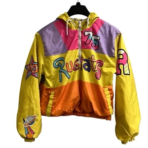 Members Only x Nickelodeon Windbreaker Womens S Rugrats Quarter Zip Jacket Crop - Picture 1 of 8