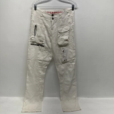 Pantalón cargo Pete & Greta Johnny Was Marika Cupro satinado crema marfil talla 8 Foto 1 de 4