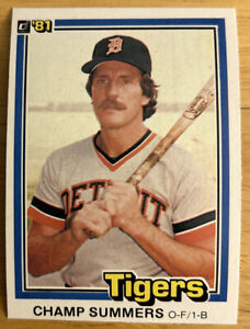 1981 Donruss Champ Summers Baseball Card #130 Tigers Mid-Grade OF-1B O/C