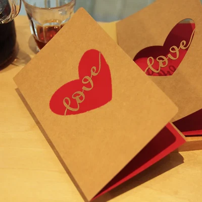 3x Valentines Day Card Love Card with Envelope Heart Shape Anniversary Cards - Image 1 of 4