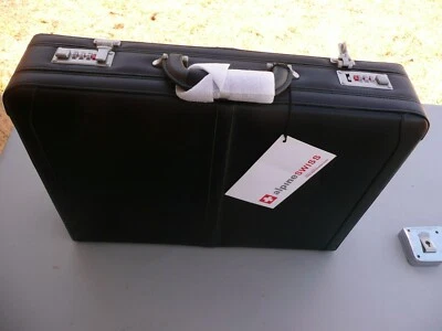Alpine Swiss Expandable Leather Attache Briefcase Oversized for Laptop - Image 1 of 4