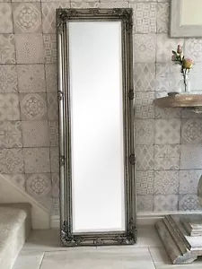 CLEARANCE SEE PHOTOS- Tall Antique Silver Full Length Floor Wall Dressing Mirror - Picture 1 of 11