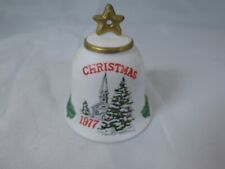 Vintage Christmas Bell Ornaments Church Scene 1977 AA Importing Ceramic